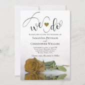 行くぞ！金ゴールドエレガントオークレーバラロマン結婚ティック 招待状 (正面)