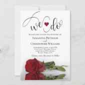 行くぞ！長エレガント茎の赤薔薇結婚病 招待状 (正面)