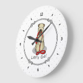 行くぞ！Walk Wheaten Terrier Dog （ホイートン1b2） ラージ壁時計 (傾斜)