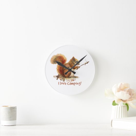 行くためにキャンプのおもしろいのリスのかわいい動物の引用文生まれて下さい ラウンド壁時計 (ホーム)