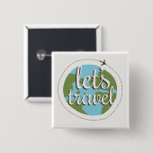 行くために割り当てます旅行 缶バッジ (正面&裏面)