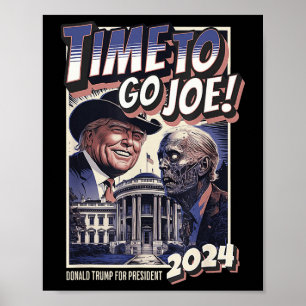 行くにはジョーおもしろいプロトランプ&;ゾンビバイデン氏2024 ポスター