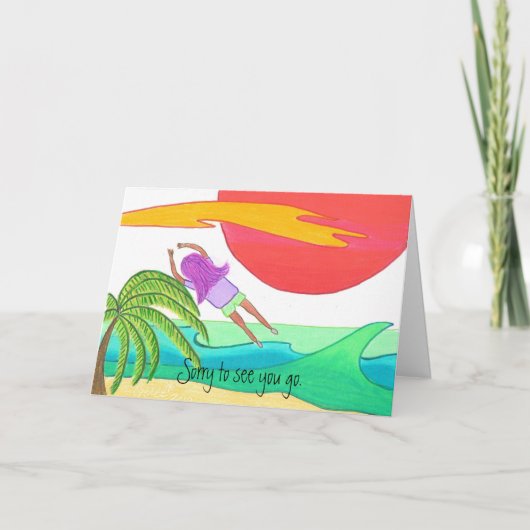 行くのを見ること残念。 挨拶状 カード (正面)