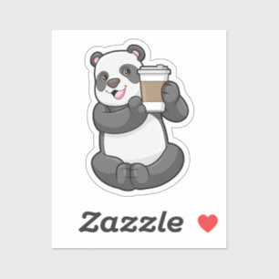 行くコーヒー付きパンダ シール