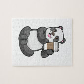 行くコーヒー付きパンダ ジグソーパズル (横)