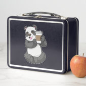 行くコーヒー付きパンダ メタルランチボックス (インサイチュ)