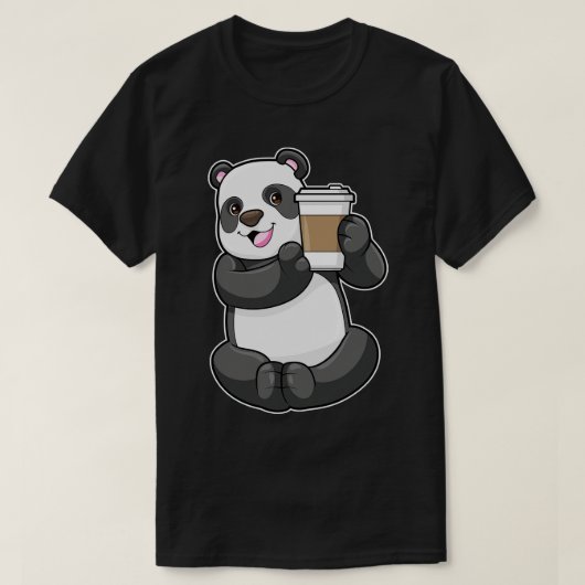 行くコーヒー付きパンダ Tシャツ (デザイン正面)