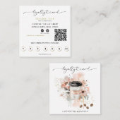 *~*行くコーヒー – グリッターハートQR報酬フローラ ロイヤリティカード (正面/裏面)