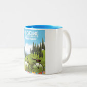 行くサイクリング「母性自然の荒野を訪れる」 ツートーンマグカップ (正面右)
