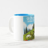 行くサイクリング「母性自然の荒野を訪れる」 ツートーンマグカップ (正面左)