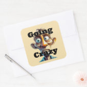 行くステッ熱狂するカー スクエアシール (封筒)