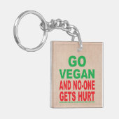 行くビーガンと誰も傷つけない、ビーガン キーホルダー (正面左)