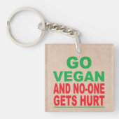 行くビーガンと誰も傷つけない、ビーガン キーホルダー (正面)