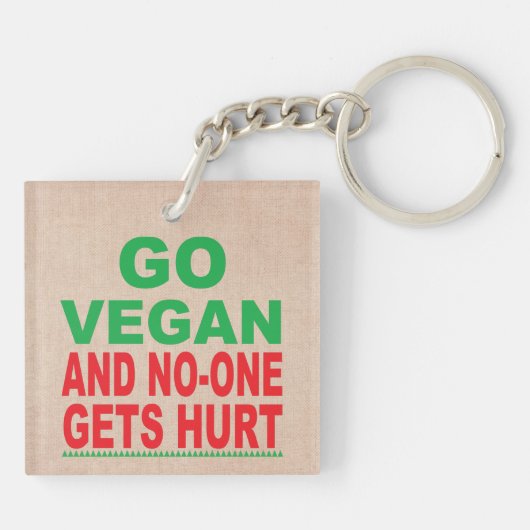 行くビーガンと誰も傷つけない、ビーガン キーホルダー (裏面)