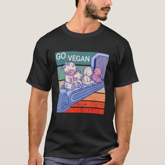 行くビーガン、貧弱な動物 Tシャツ (正面)