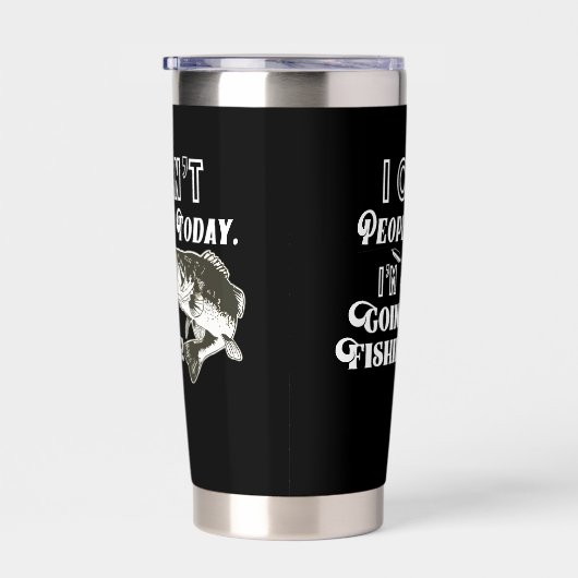行く人が魚釣りおもしろい引用文バス 保温保冷タンブラー (右面)