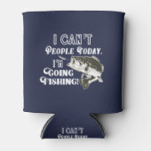 行く人が魚釣りおもしろい引用文バス 缶クーラー (正面)