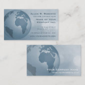 行く全体的にエレガントな灰色の青くモダンな企業の 名刺 (正面/裏面)