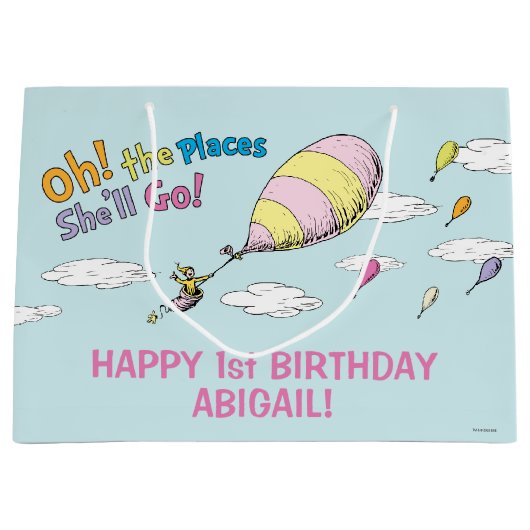 行く場所だ！ – ファースト誕生日ガール ラージペーパーバッグ (正面)
