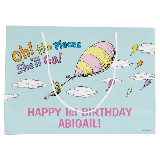 行く場所だ！ – ファースト誕生日ガール ラージペーパーバッグ (裏面)