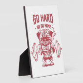 行く懸命または帰るPug重量挙げ フォトプラーク (側面)