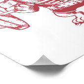 行く懸命または帰るPug重量挙げ ポスター (角)