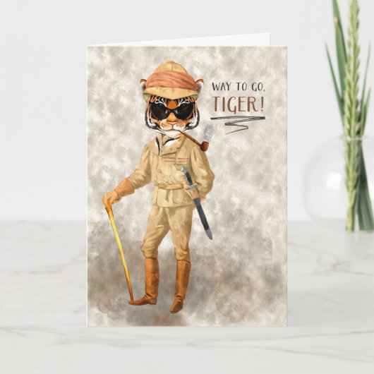 行く方法タイガーおめでとうヒップスターサファリタイガー カード (正面)