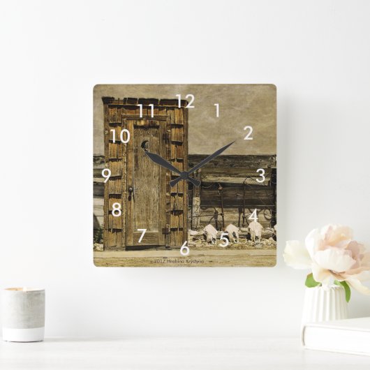 行く時間! 離れ家の柱時計 スクエア壁時計 (ホーム)