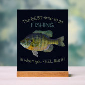 行く最高の時は魚釣りが可愛い アクリルサイン (ニュートラル)