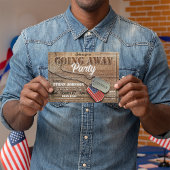 行く素朴パーティー遠くに軍隊犬タグ米国国旗 招待状