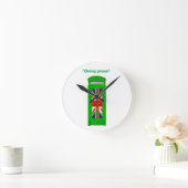 "行く緑の"ロンドンの電話箱 ラウンド壁時計 (ホーム)