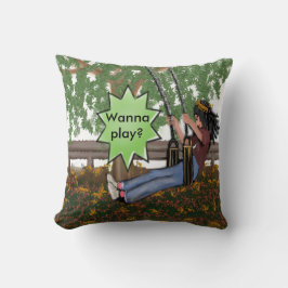 行く遊か?ソファ装飾用クッションの女の子のスイング クッション