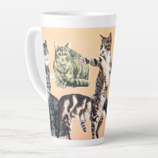 行く遊猫 カフェラテマグ (左アングル)