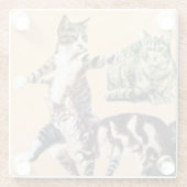 行く遊猫 ガラスコースター (裏面)