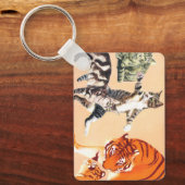 行く遊猫 キーホルダー (正面)