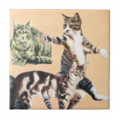 行く遊猫 タイル (正面)