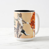 行く遊猫 ツートーンマグカップ (正面右)