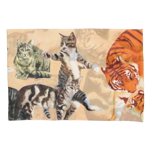 行く遊猫 枕カバー (正面)