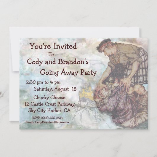行く遠くににパーティの招待状のおとぎ話巨人のパック 招待状 (正面)