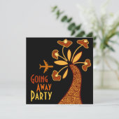 行く遠くににパーティの招待状カードモチーフの花 招待状 (スタンド正面)