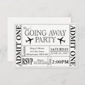 行く遠くににパーティーのチケットの招待状 招待状 (正面/裏面)