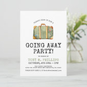 行く遠くににパーティー旅行スーツケースの招待 招待状 (スタンド正面)