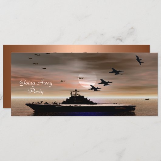 行く遠くにパーティの招待状 招待状 (正面/裏面)