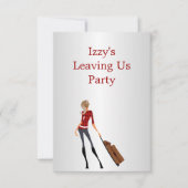 行く遠くにパーティーイベント女の子と荷物 招待状 (正面)