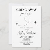 行く遠くにパーティーミニマル送別引っ越し遠くに 招待状 (正面)