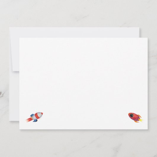 行く遠くにパーティー幻想的な宇宙船の予算計画値 招待状 (裏面)