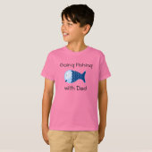 行く魚釣りとパパ幼児シャツ Tシャツ (正面フル)