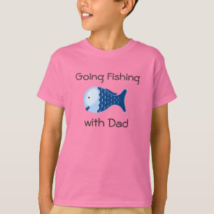 行く魚釣りとパパ幼児シャツ Tシャツ