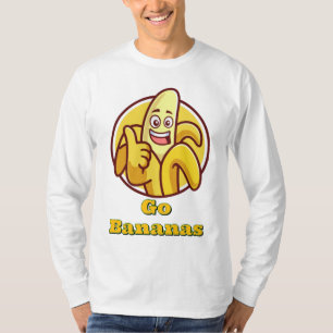 行けバナナ!長袖Tシャツ おもしろいT字 Tシャツ