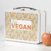 行けビーガン!1970かわいらし年代のレトロな消音の花 メタルランチボックス (インサイチュ)